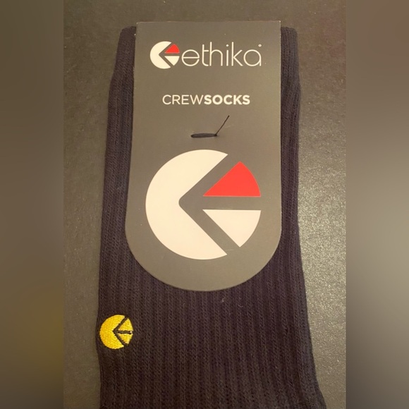 ETHIKA Men's Black Crew Socks - Size Medium 6-8.5 - Picture 1 of 5